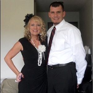 Stretchy Black Knee length dress